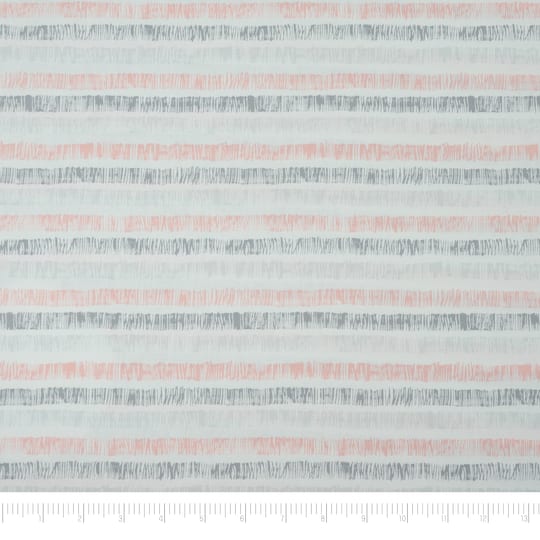 SINGER Pink & Gray Stripe Cotton Fabric